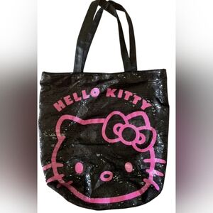 Hello Kitty Black/Hot Pink Sequin Tote Bag